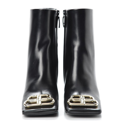 Balenciaga Calfskin BB Double Square 80mm Booties 38.5 Black 2 of 10