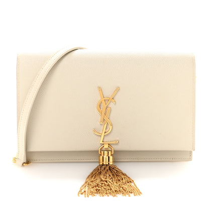 Saint Laurent Grain De Poudre Classic Monogram Kate Tassel Chain Wallet Crema Soft 1 of 10