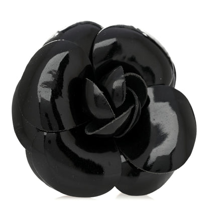 Chanel Patent Camellia Brooch Black 1 of 3