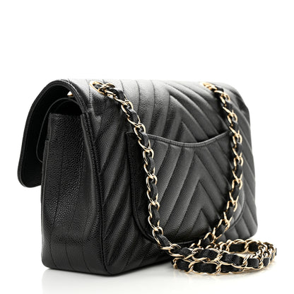 Chanel Caviar Chevron Quilted Small Double Flap Black 3 of 10