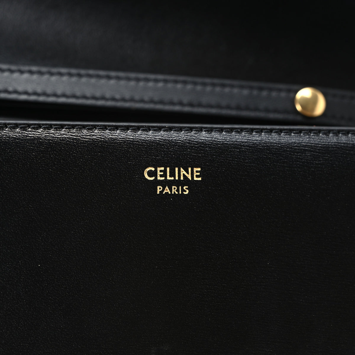 Celine Shiny Calfskin Triomphe Margo Wallet on Chain Black 6 of 9