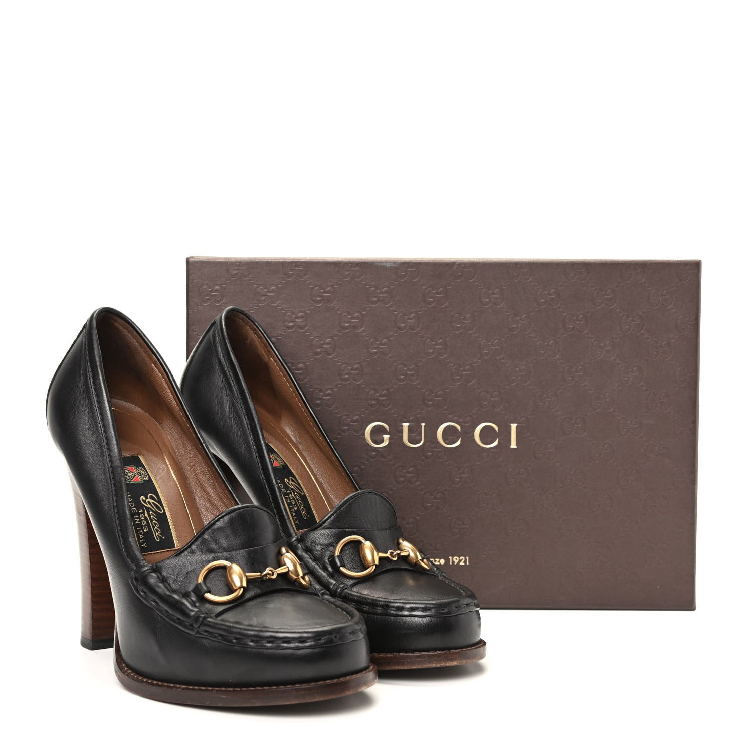 Gucci Calfskin Horsebit Alyssa Pumps 39 Black 11 of 11