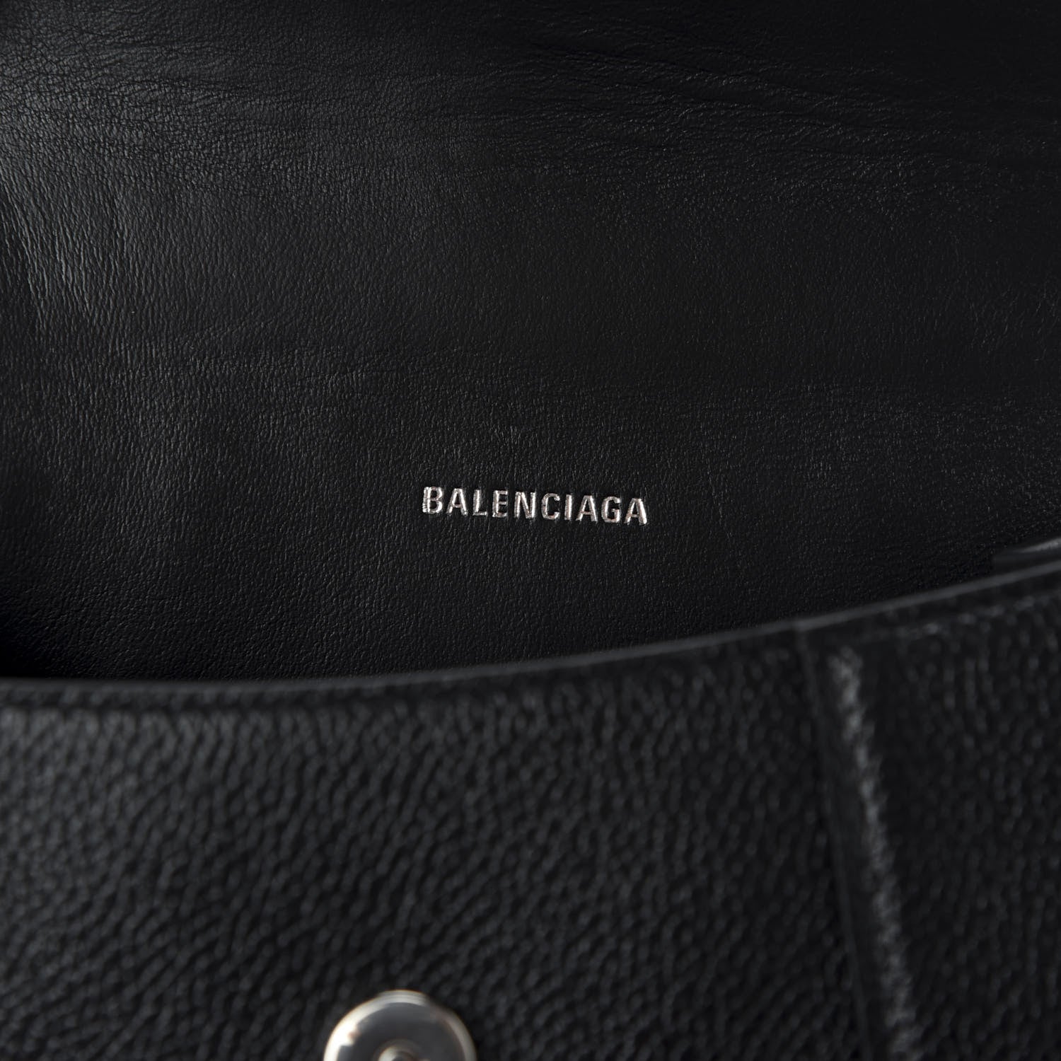 Balenciaga Grained Calfskin Hourglass Top Handle Bag XS Black 8 of 9