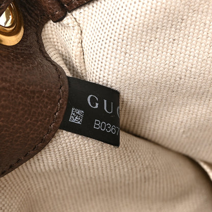 Gucci Monogram Jumbo GG Textured Dollar Calfskin Web Double Buckle Backpack Camel Ebony New Acero 8 of 11