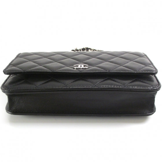 Chanel Lambskin Quilted Wallet On Chain 4 of 10