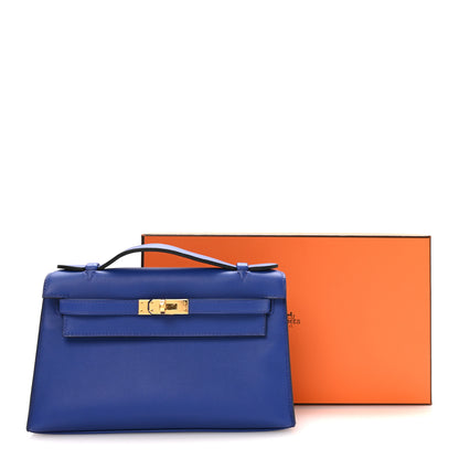Hermes Swift Kelly Pochette Clutch Bleu Electrique 8 of 8