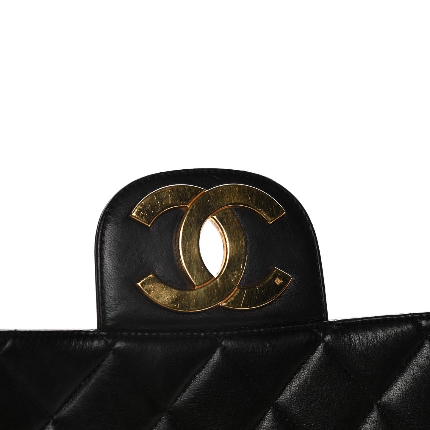 Lambskin Quilted XL Jumbo Single Flap Black