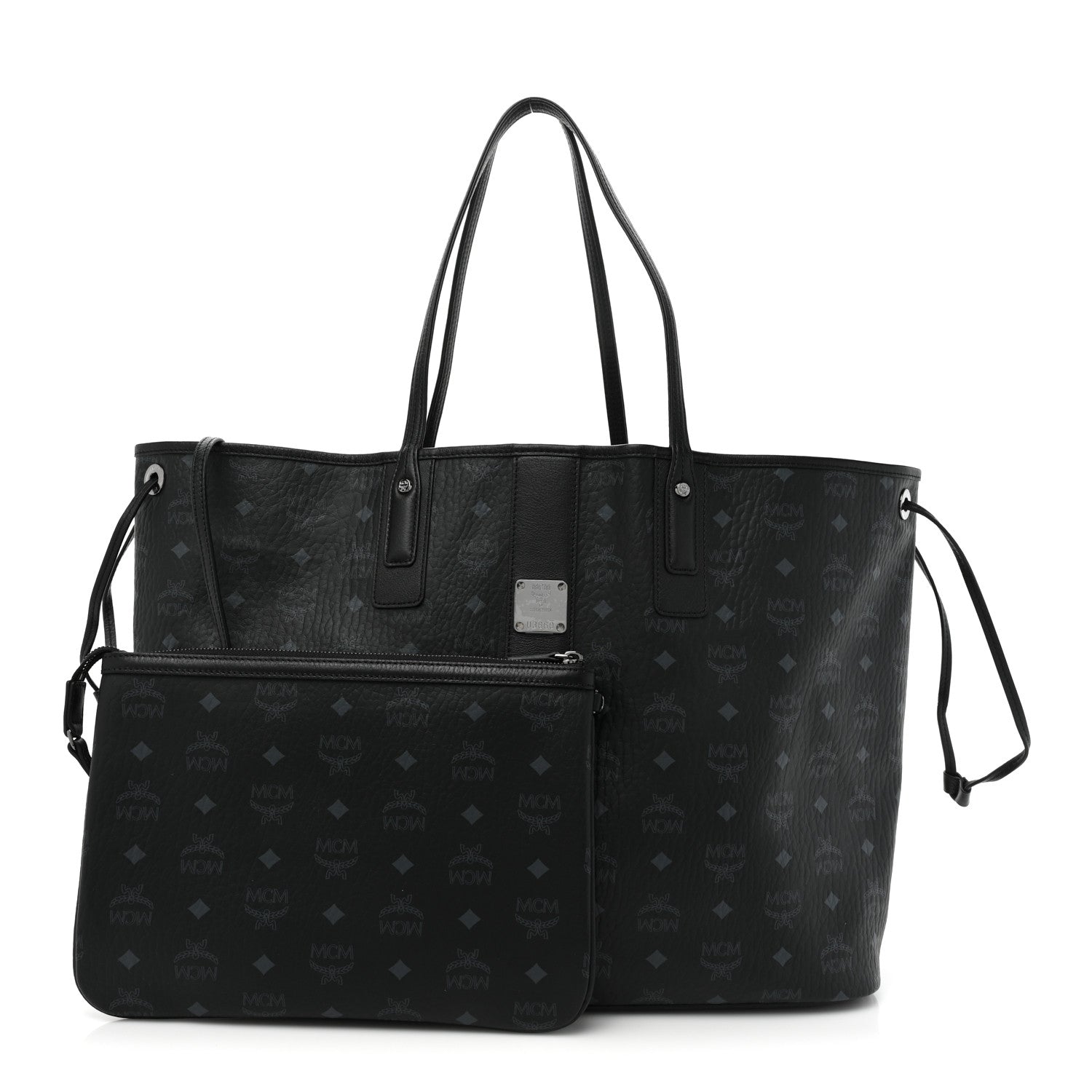 MCM Visetos Large Liz Reversible Shopper Tote Black 4 of 16