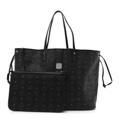 MCM Visetos Large Liz Reversible Shopper Tote Black 4 of 16