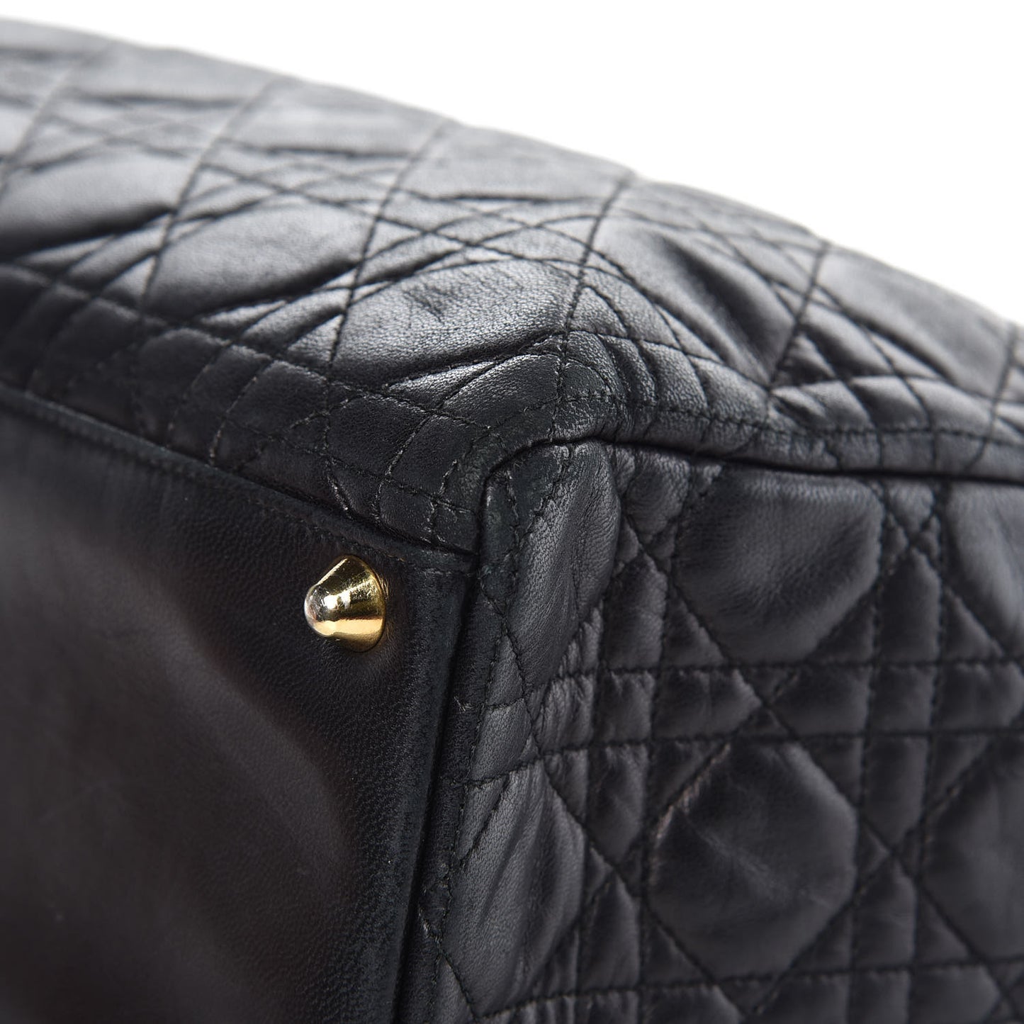 Lambskin Cannage Large Lady Dior Black