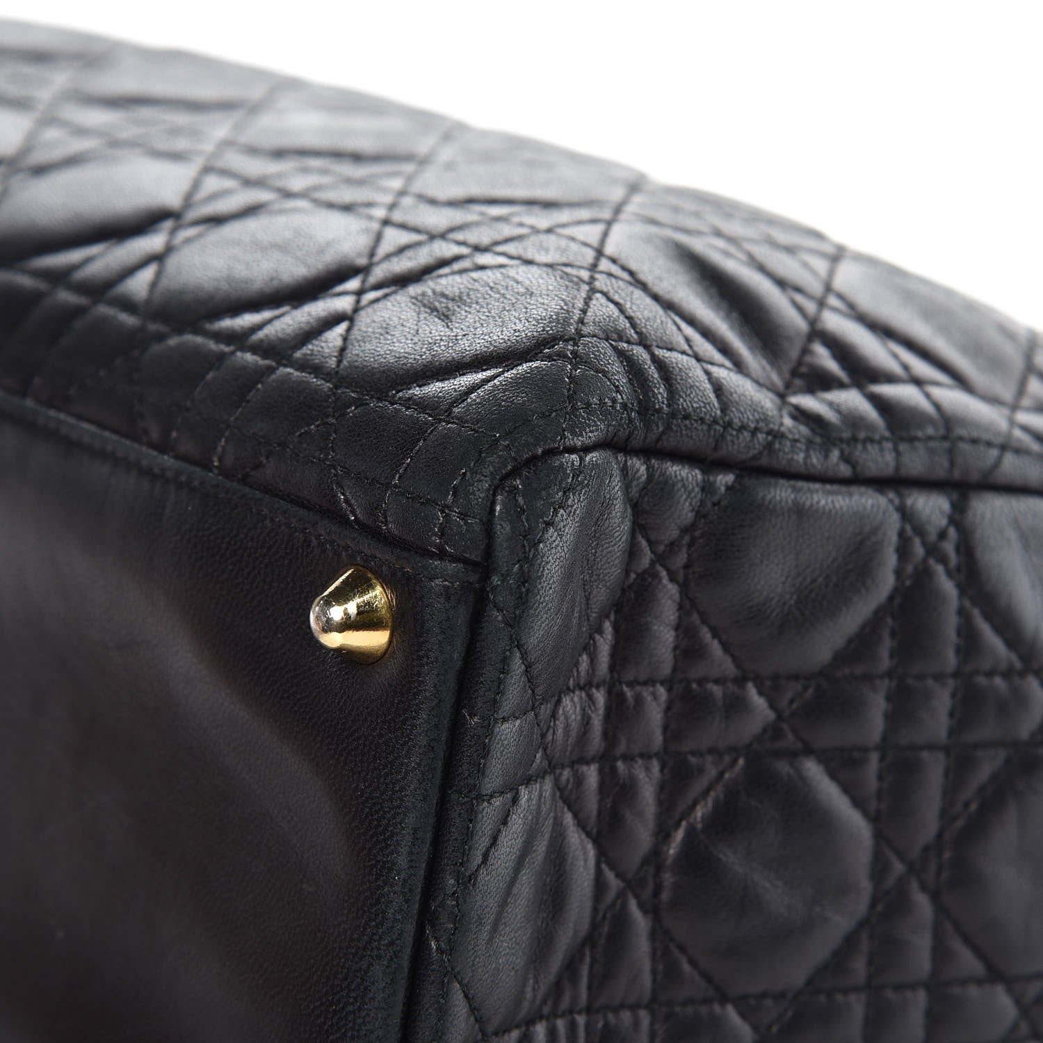 Christian Dior Lambskin Cannage Large Lady Dior Black 10 of 11
