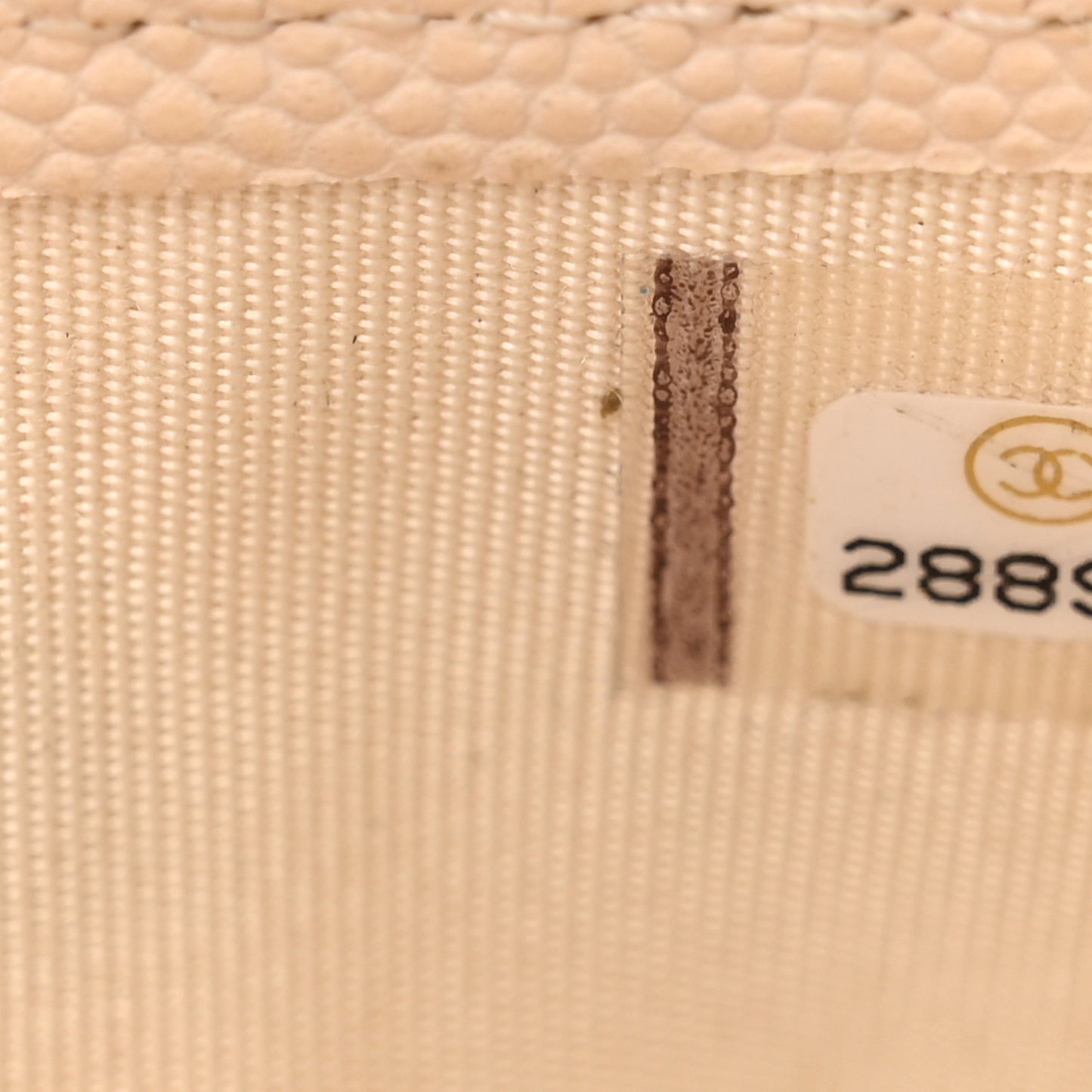 Caviar Quilted Card Holder Light Beige