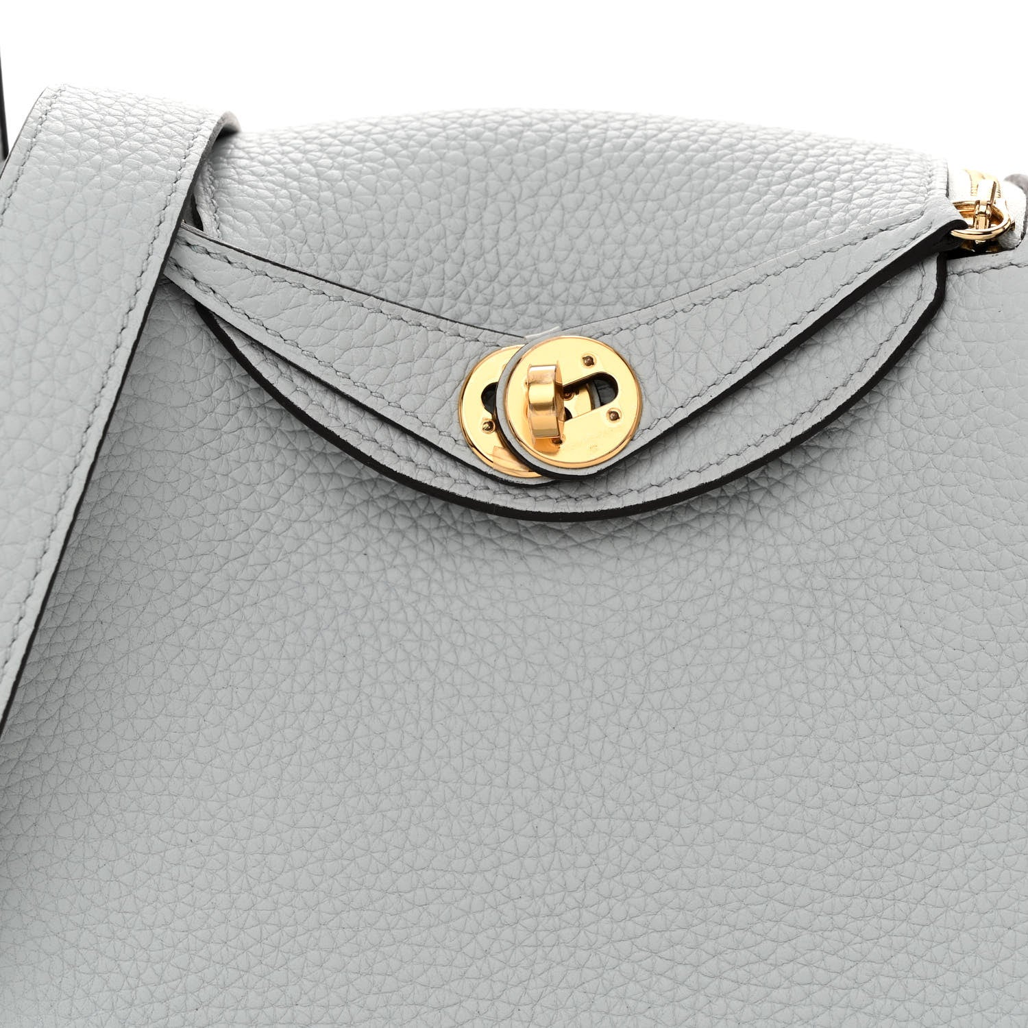 Hermes Taurillon Clemence Mini Lindy 20 Bleu Pale 8 of 10