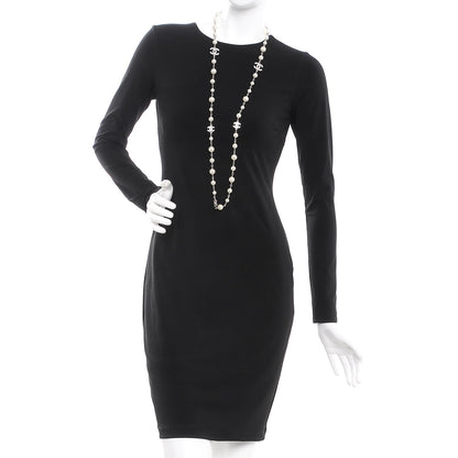 Chanel Crystal Pearl CC Long Necklace Silver 2 of 6