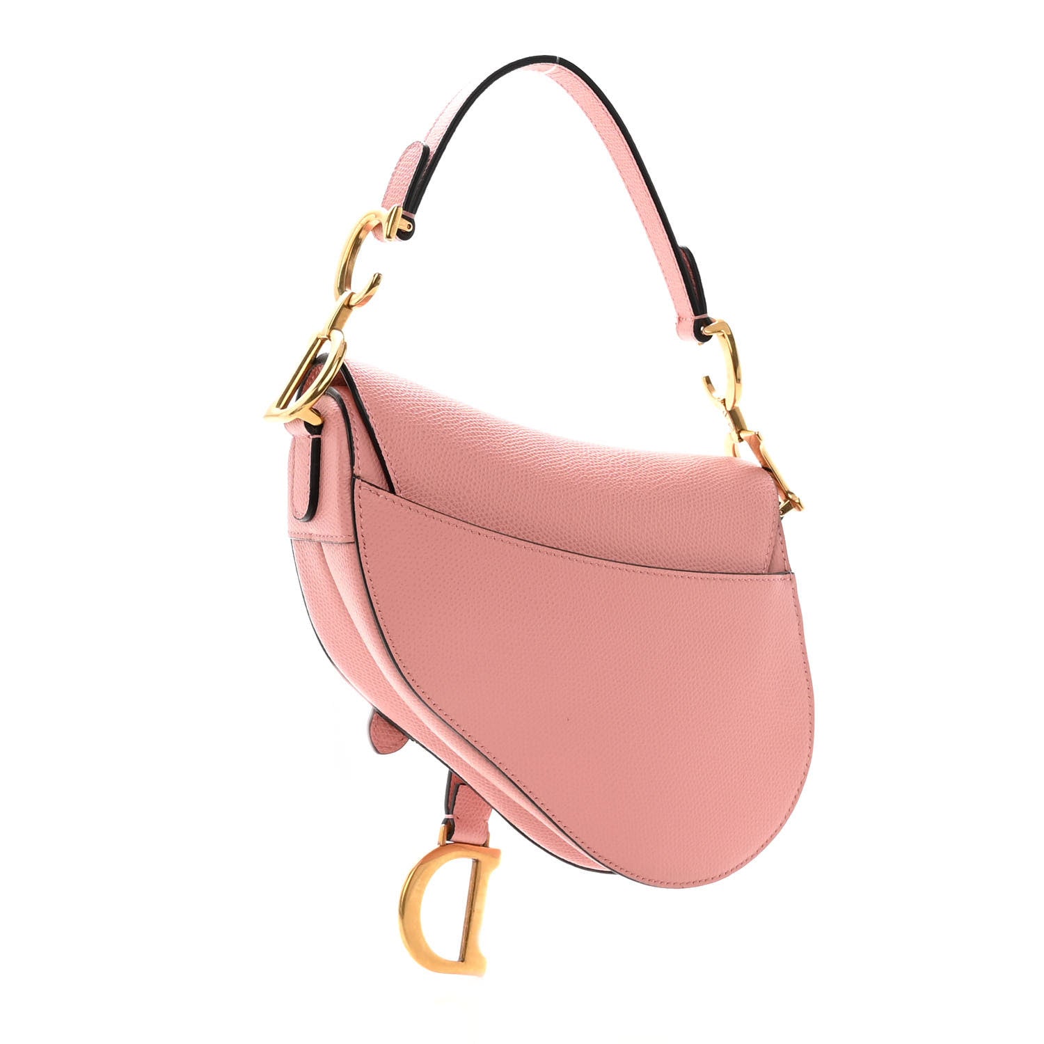Christian Dior Grained Calfskin Mini Saddle Bag Pink 3 of 10