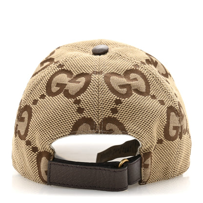 Gucci Monogram Jumbo GG Baseball Hat M 57 Camel Ebony 6 of 9