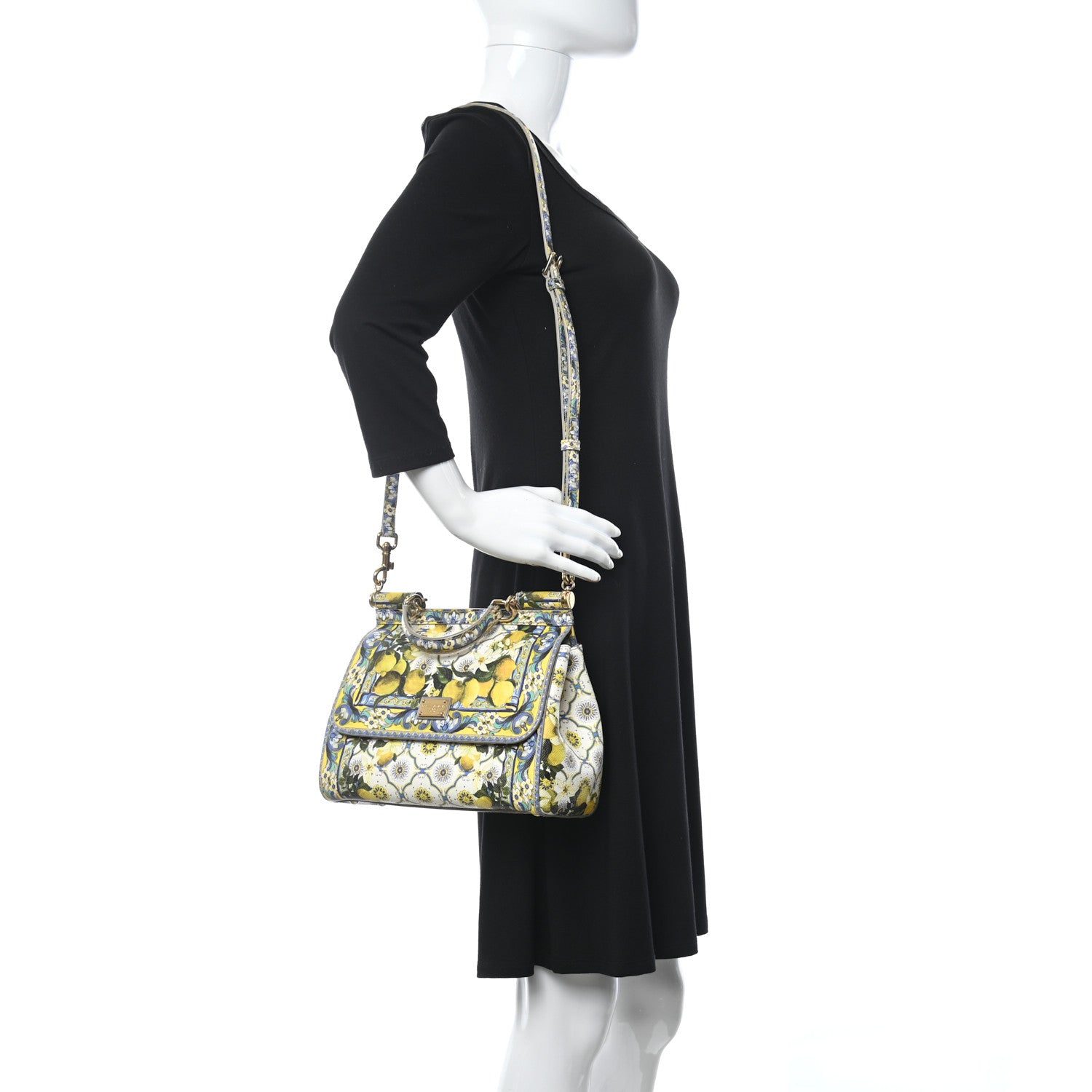 Dolce & Gabbana Dauphine Lemon Print Medium Miss Sicily Satchel Multicolor 2 of 13