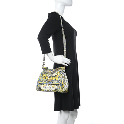 Dolce & Gabbana Dauphine Lemon Print Medium Miss Sicily Satchel Multicolor 2 of 13
