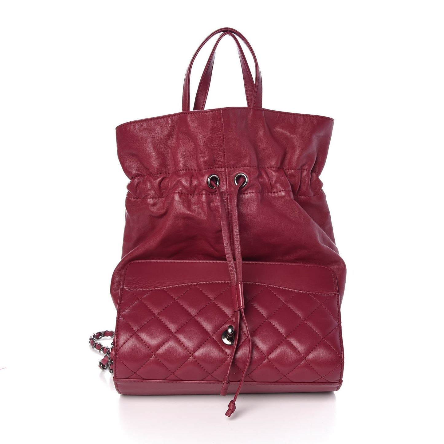 Lambskin Medium Grocery By Drawstring Shopping Bag Pink