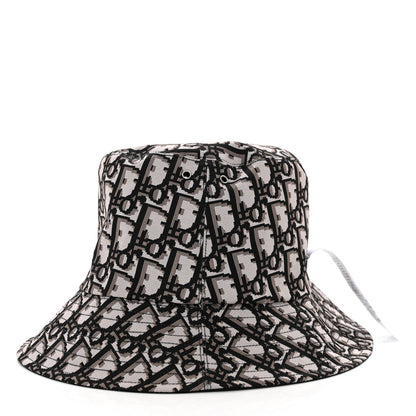 Christian Dior Polyester Cotton Oblique Reversible Teddy-D Brim Bucket Hat 56 Black 7 of 10