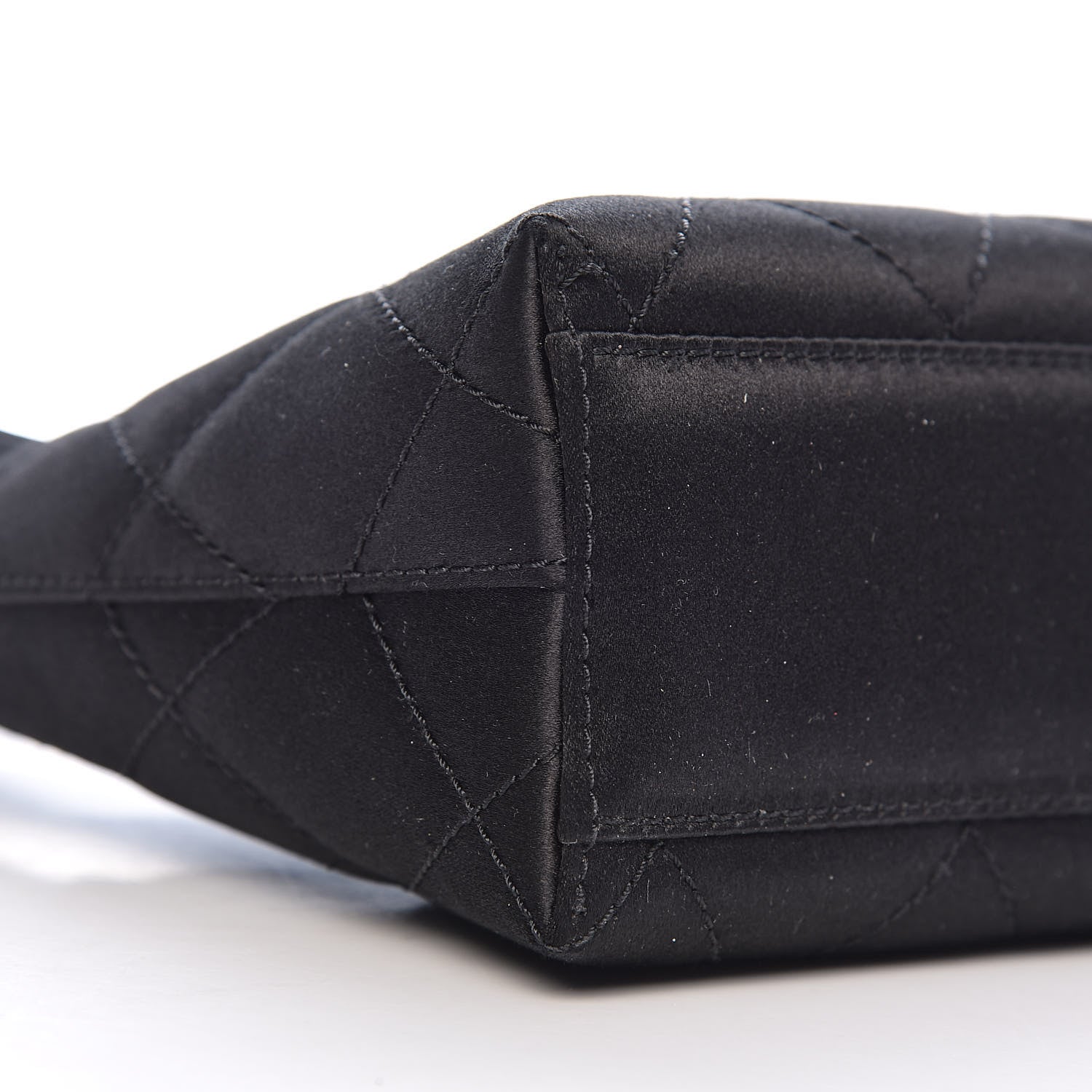 Chanel Satin Quilted Evening Bag Black 9 of 11