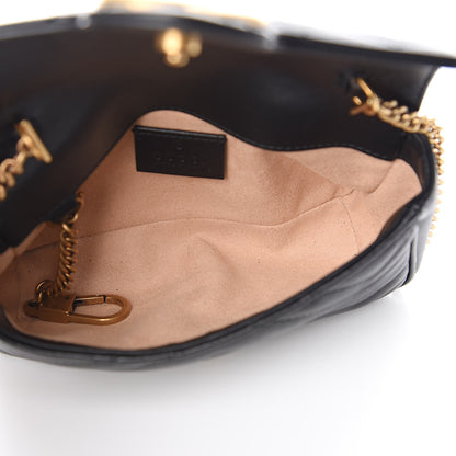 Gucci Calfskin Matelasse Super Mini GG Marmont Shoulder Bag Black 5 of 10