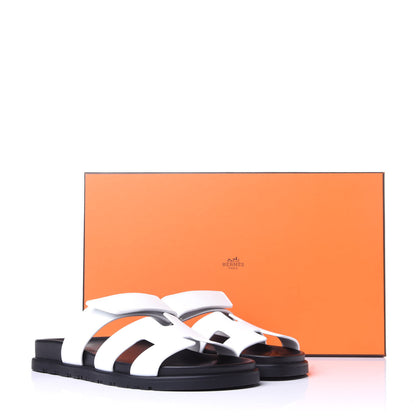 Hermes Calfskin Womens Chypre Sandals 38.5 White 11 of 11