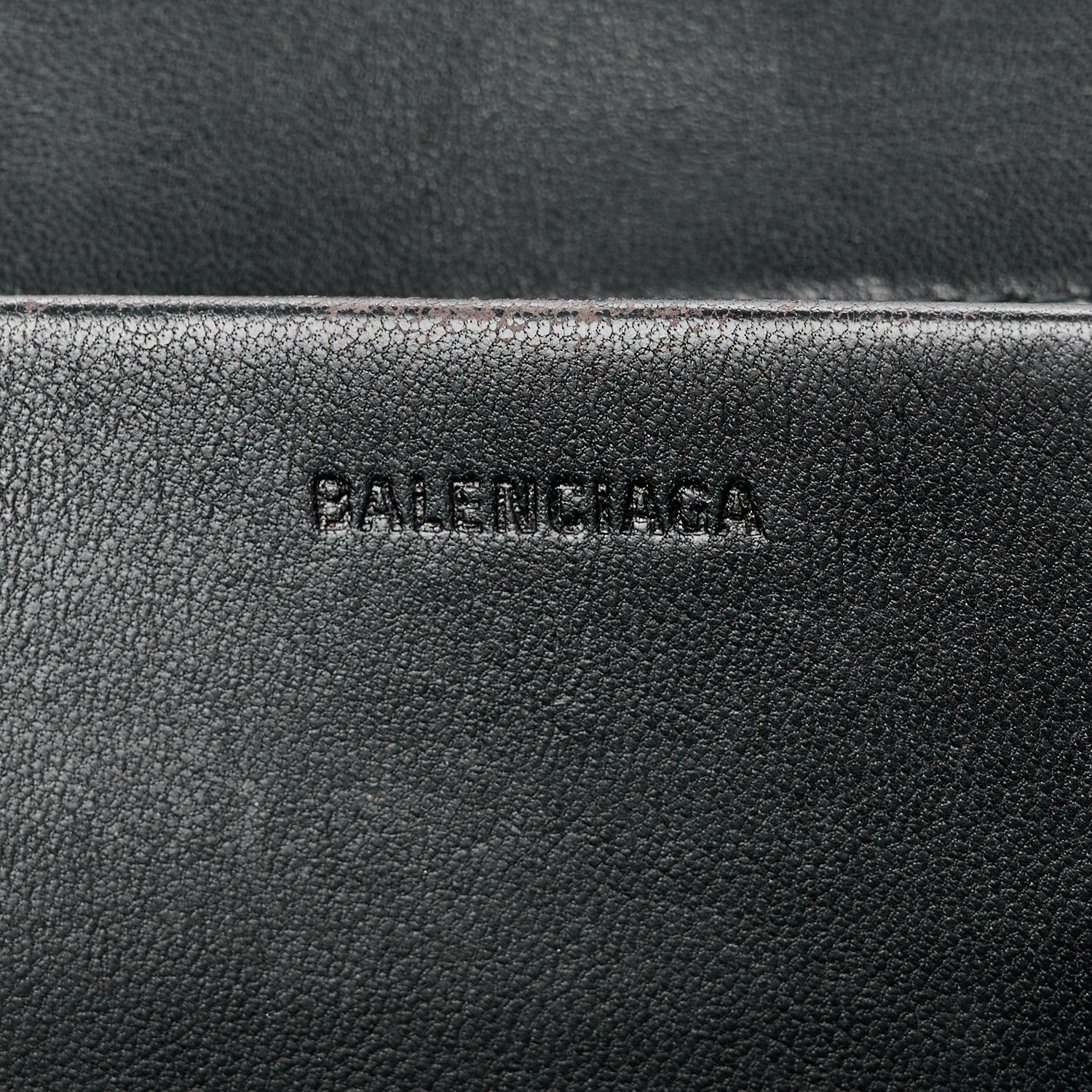 Balenciaga Shiny Goatksin Logo Embossed Monochrome M BB Round Shoulder Bag Black 6 of 9