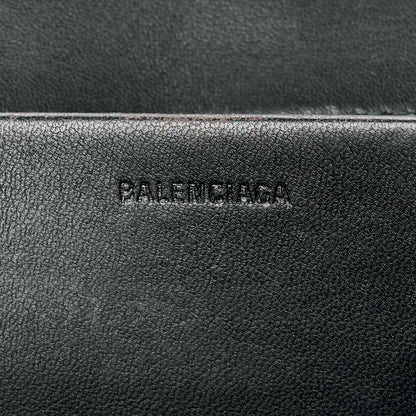 Balenciaga Shiny Goatksin Logo Embossed Monochrome M BB Round Shoulder Bag Black 6 of 9