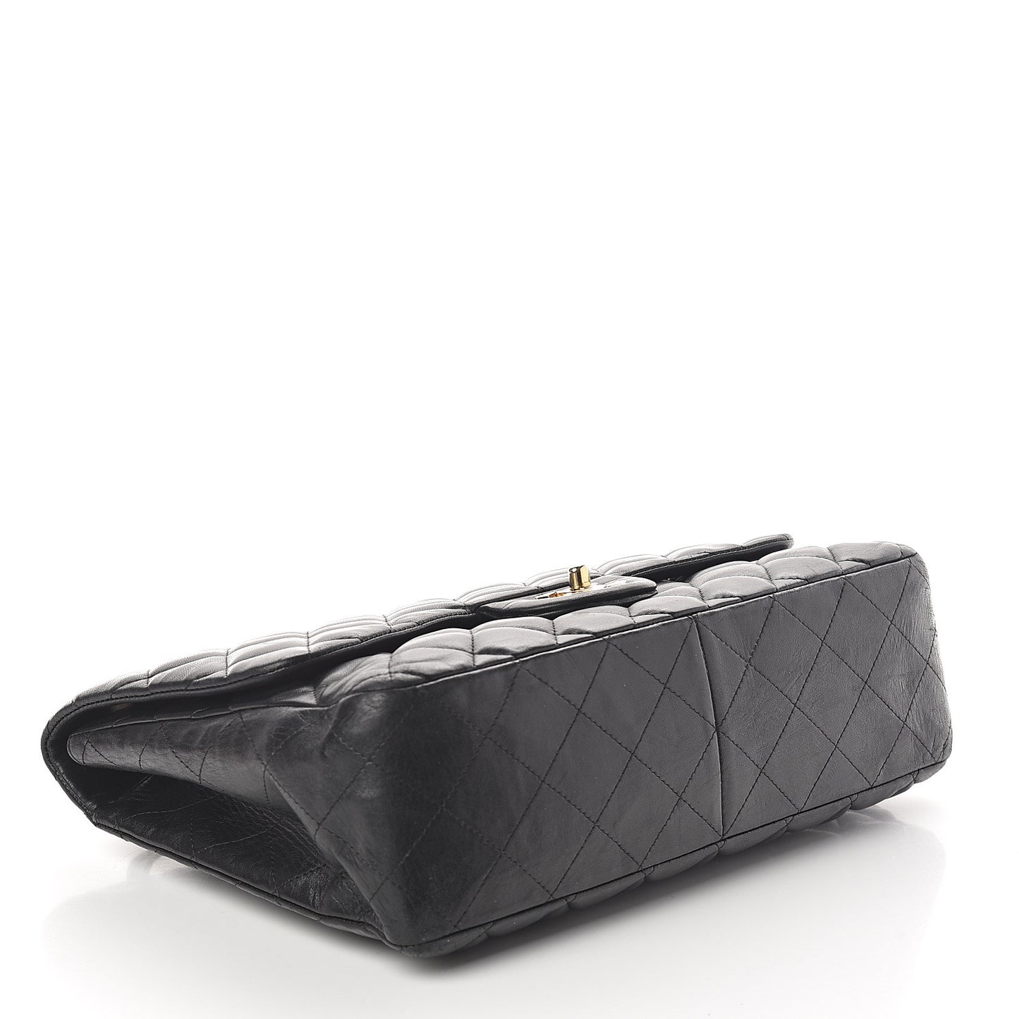 Lambskin Quilted Jumbo Single Flap Black