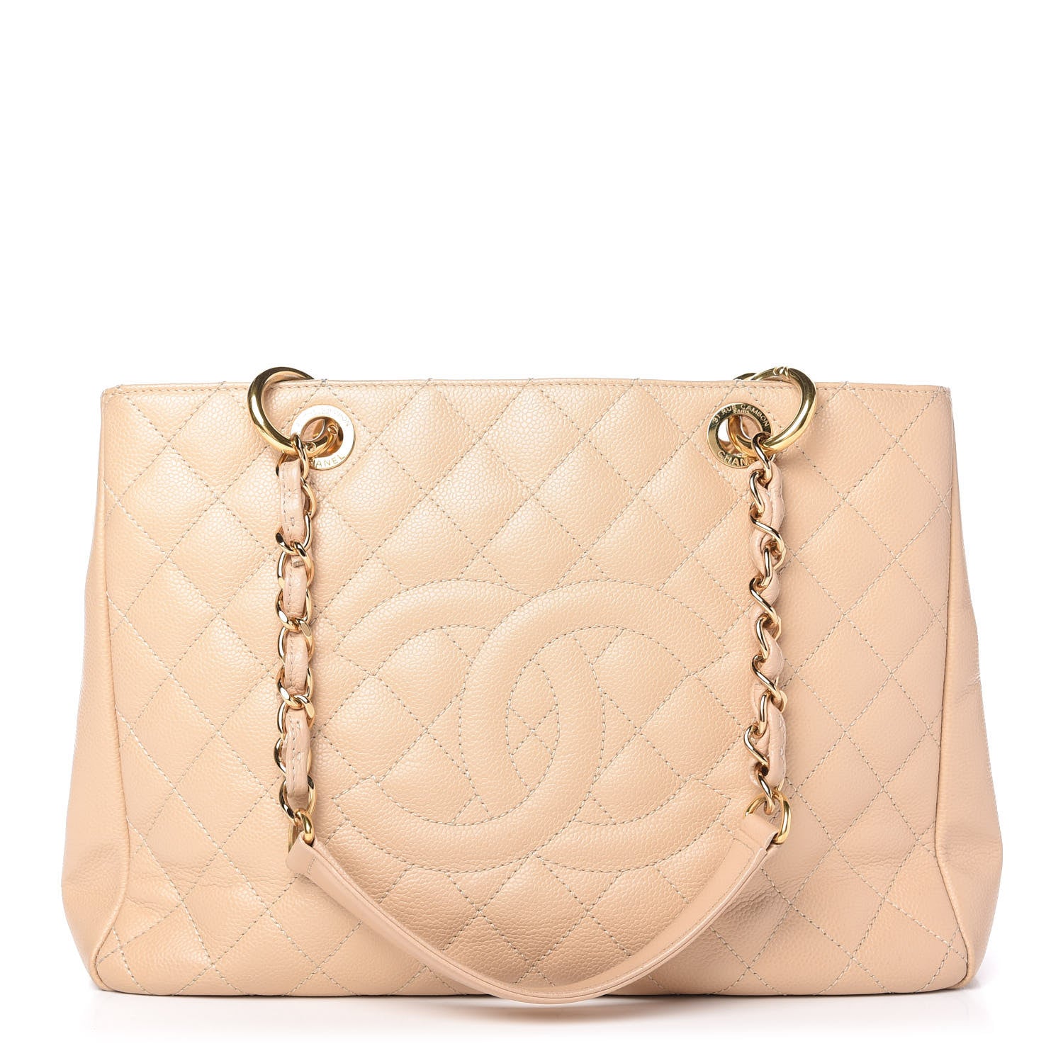 Chanel Caviar Quilted Grand Shopping Tote GST Beige Clair 1 of 8
