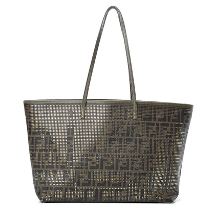 Fendi Zucca Lampo Studded Roll Tote Tobacco 1 of 12