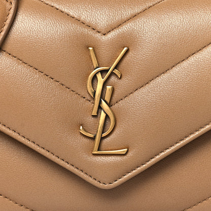 Saint Laurent Lambskin Chevron Quilted Mini Loulou Natural Tan 8 of 11