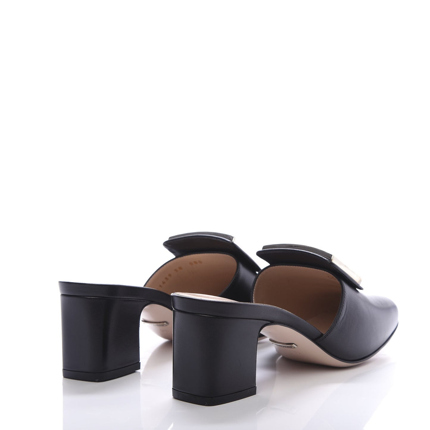 Malaga Kid Crystal Square G Madelyn Mules 38 Black