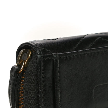 Gucci Calfskin Matelasse GG Marmont Zip Around Card Case Black 11 of 13