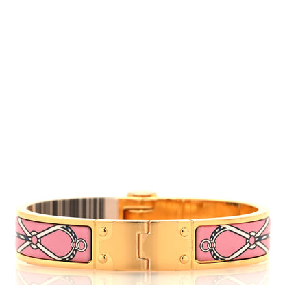 Hermes Enamel Printed Narrow Charniere Cuirs Marins Hinged Bracelet S Quadrichromie 3 of 5