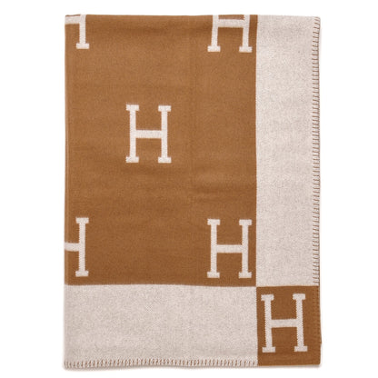 Hermes Wool Cashmere New Classic Avalon Blanket Ecru Camel 1 of 4