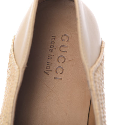 Gucci Raffia Mens Brixton Horsebit Loafers 10.5 Naturale Sand Storm 6 of 9