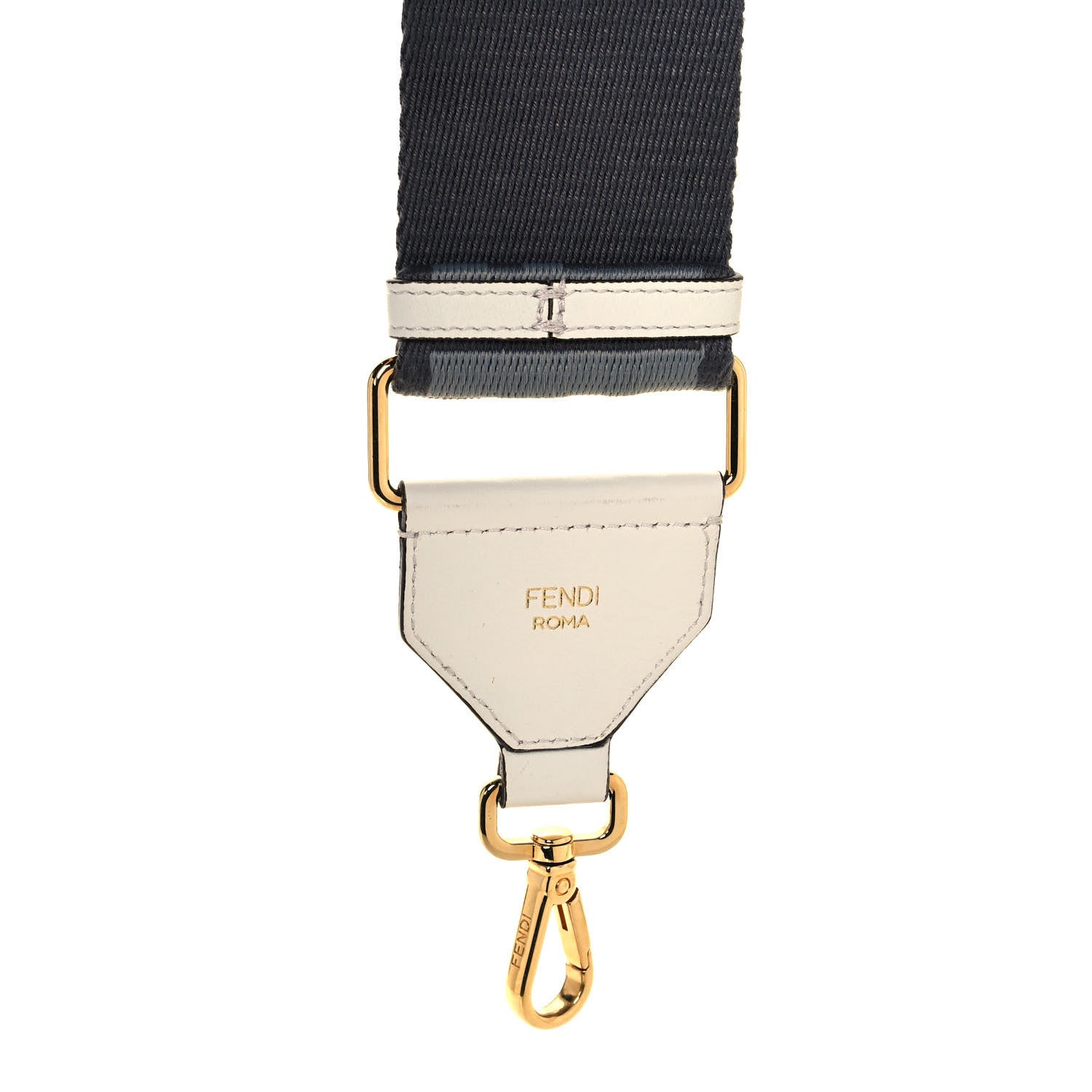 Fendi Ribbon Vitello Seta FF 1974 Adjustable Strap You Ardesia Pietra White Ice 4 of 5