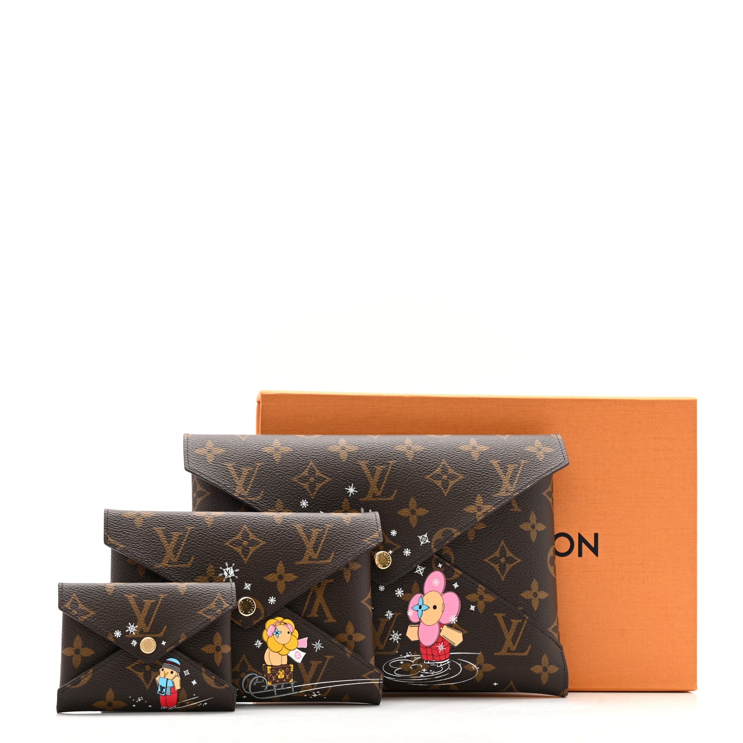 Louis Vuitton Monogram 2023 Christmas Animation Kirigami Pochette Set 10 of 10