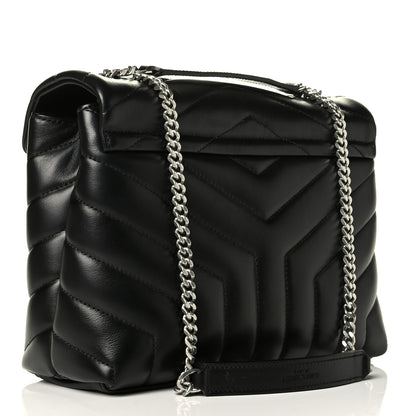 Saint Laurent Calfskin Y Quilted Monogram Small Loulou Chain Satchel Black 2 of 4
