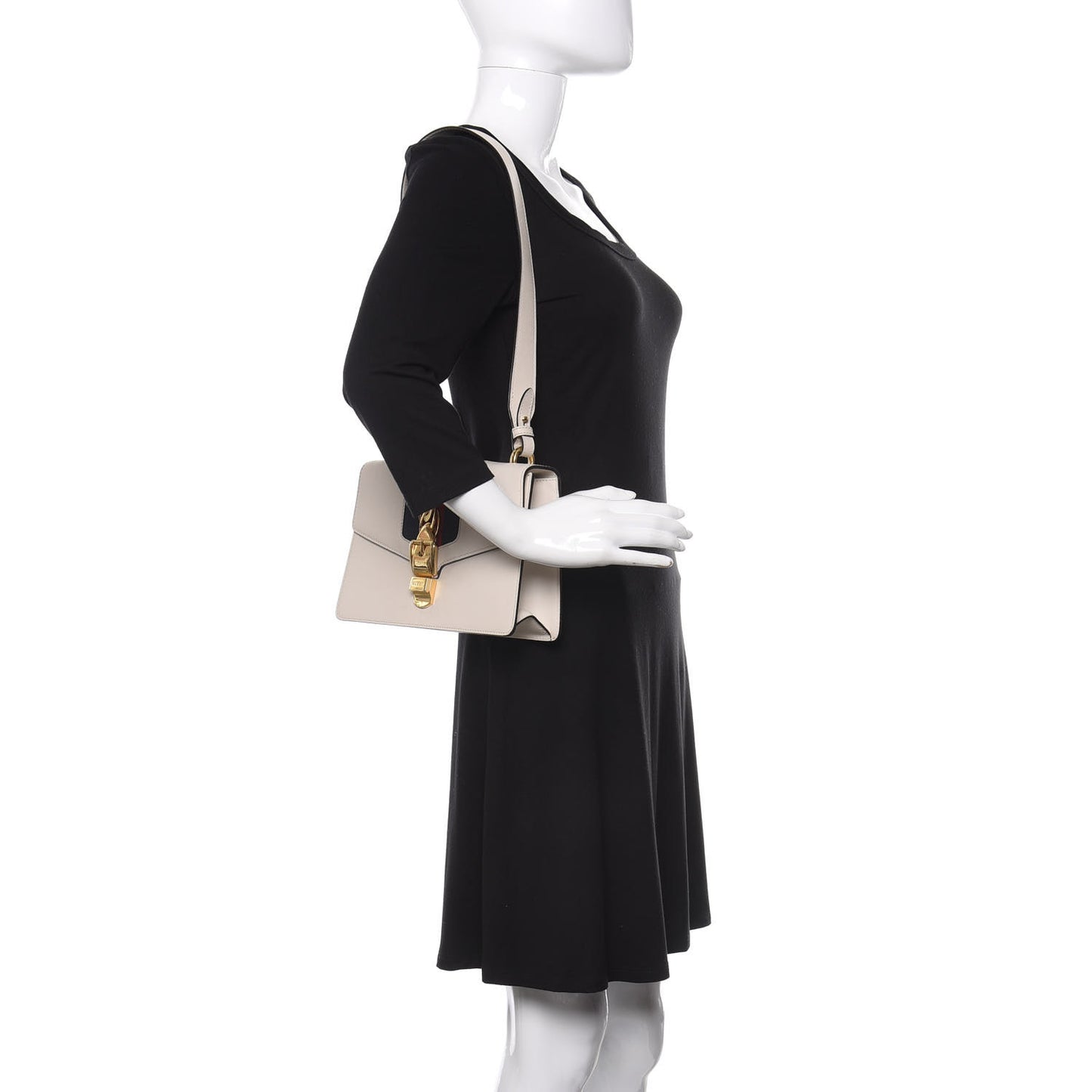 Calfskin Small Sylvie Shoulder Bag Off White