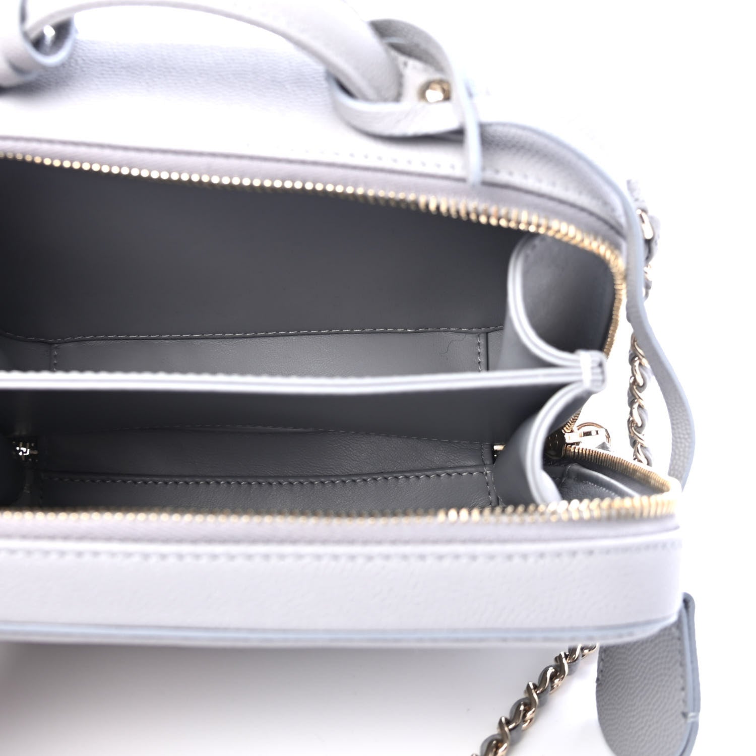 Chanel Caviar Quilted Small CC Filigree Vanity Case Grey 4 of 4