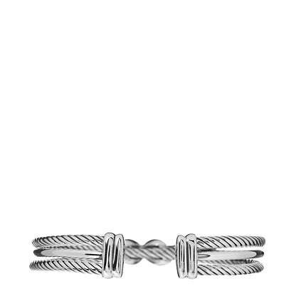 David Yurman Sterling Silver Diamond 7mm Crossover X Bracelet 3 of 4