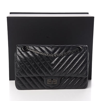 Chanel Aged Calfskin Chevron Quilted 2.55 Reissue 225 Flap So Black 12 of 12