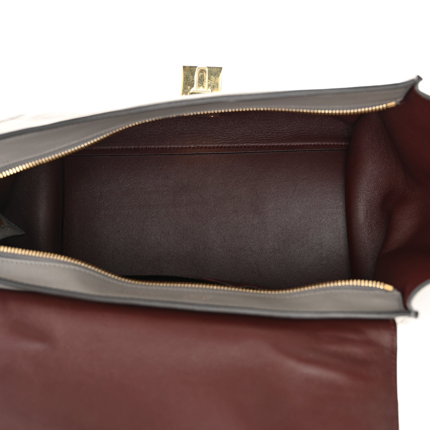 Celine Crocodile Embossed Nubuck Medium Trapeze Grey 5 of 10