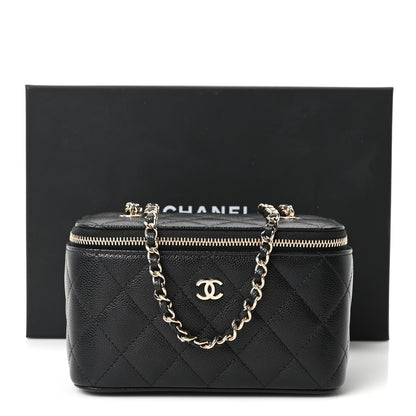 Chanel Caviar Quilted Small Vanity Case With Chain Black 11 of 11