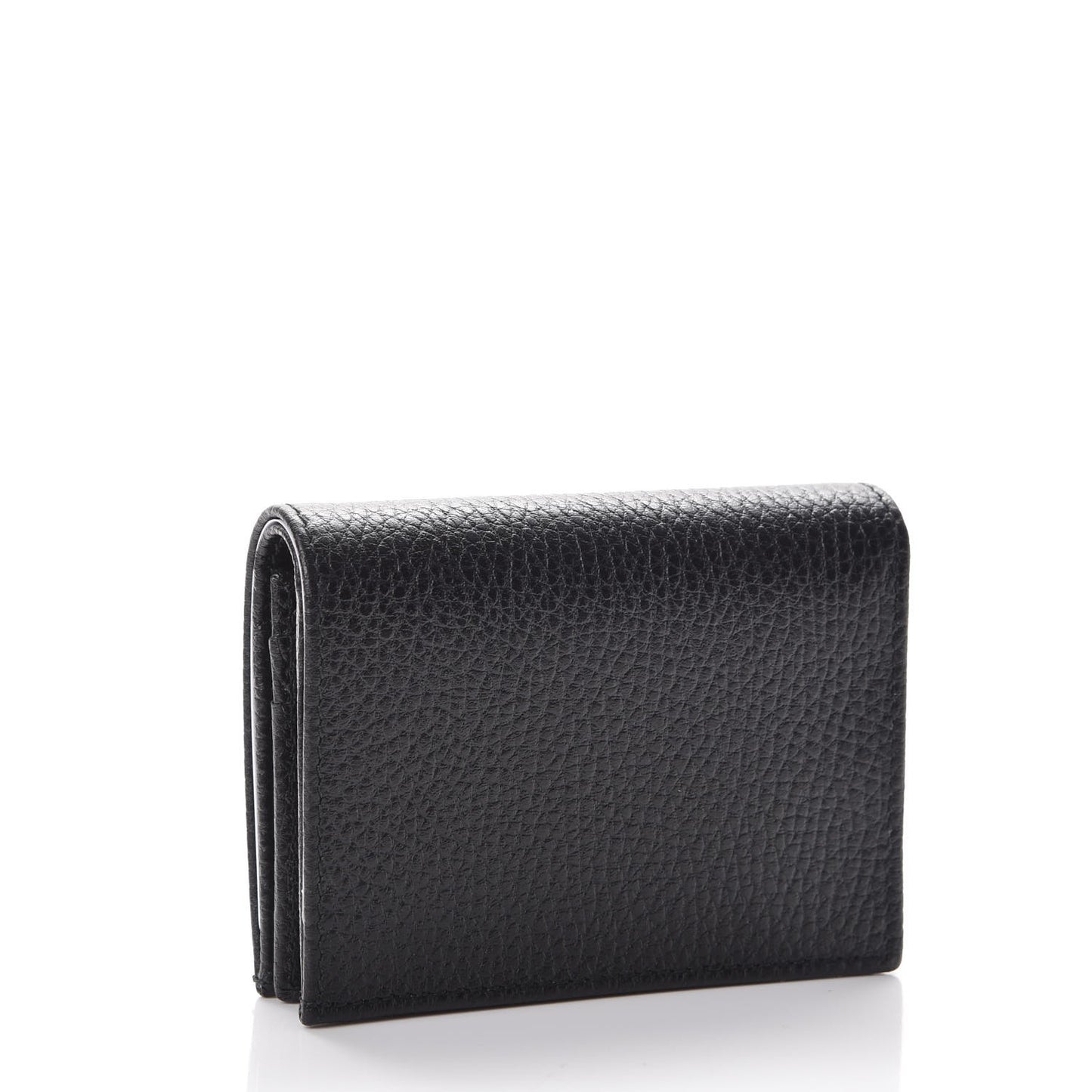 Pebbled Calfskin Butterfly Card Case Black