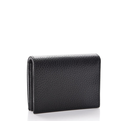 Gucci Pebbled Calfskin Butterfly Card Case Black 3 of 8