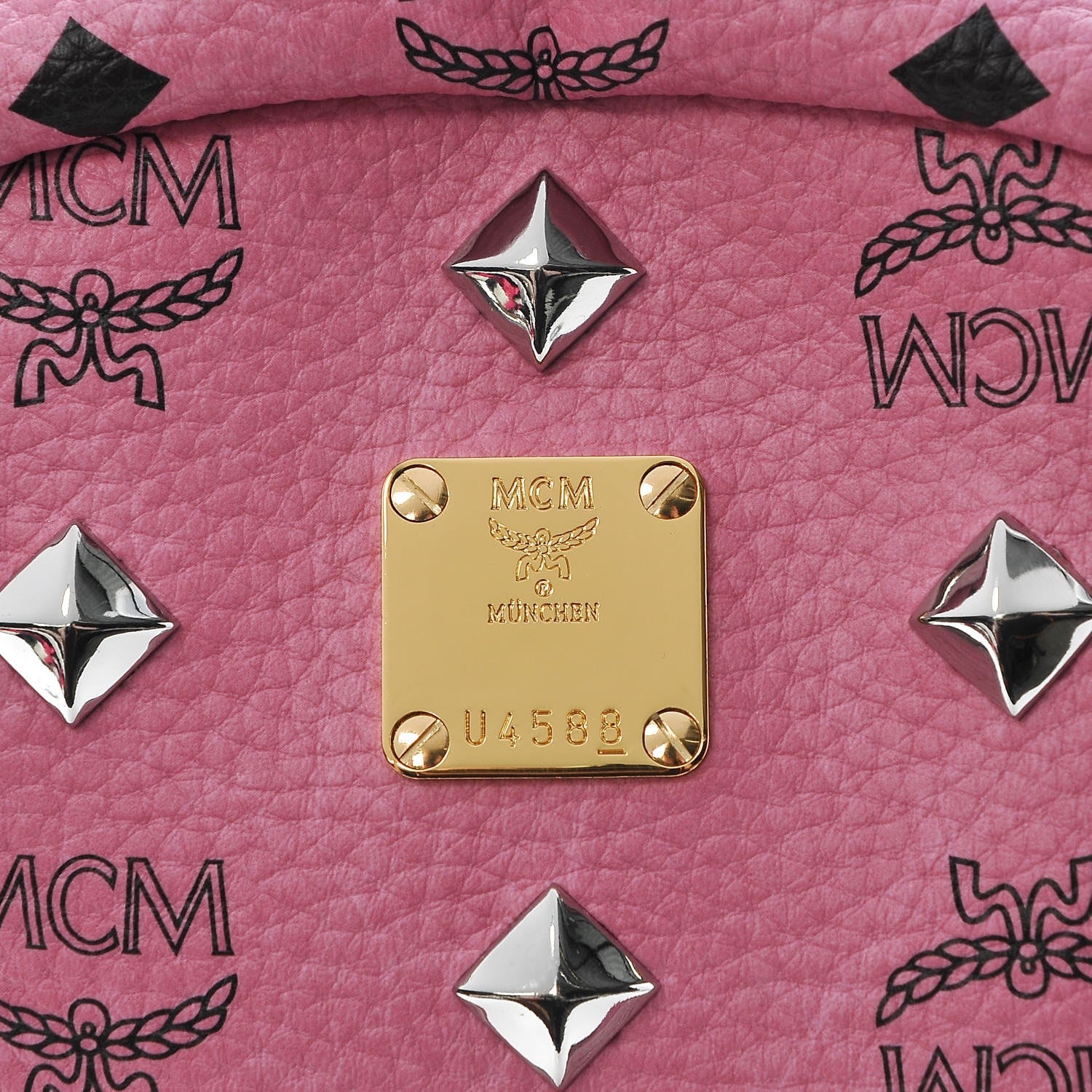MCM Visetos Small Sprinkle Stud Stark Backpack Pink 9 of 9